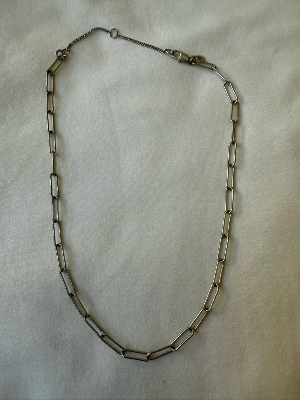 Madewell Silver Paperclip Chain Necklace Adjustable Link Statement Jewelry